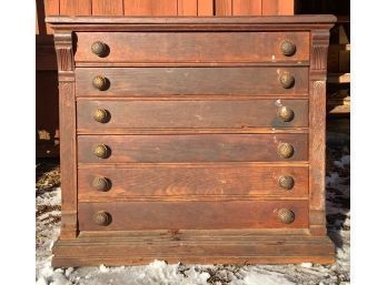 Antique J&P Coats Oak Spool Cabinet (CTF20)