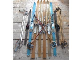 Antique Wood Skis And Poles (CTF20)