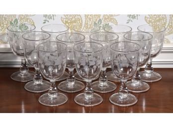 Set Of 12 Antique Flint Glass Goblets (CTF20)