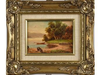 Antique Country Oil Painting Signed W. Whittredge (CTF10)