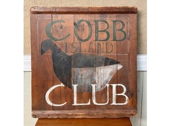 Painted Wooden Sign, Cobb Island Club (CTF10)