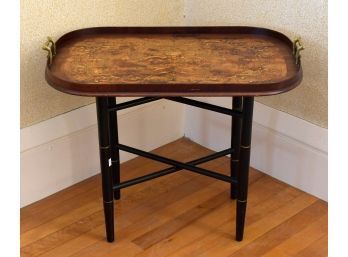 Antique Marquetry Tray On Stand (CTF20)