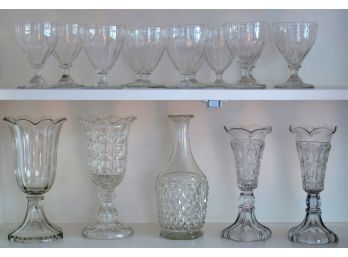 19th C. Pattern Glass, 17 Pcs (CTF20)