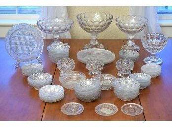 Antique Pattern Glass, Compotes And Cut Glass Plates (CTF20)