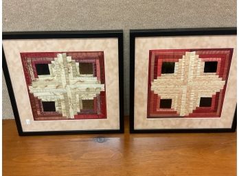 Two Antique Framed Quilt Patchworks (CTF10)