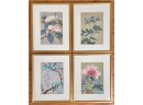 Four Japanese Serigraph Prints, Flowers (CTF10)