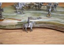 Vintage Giuseppe Vasari Sterling And Bronze Stagecoach Sculpture (CTF20)