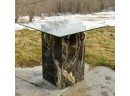 Vintage Italian Green Marble & Glass Table (CTF20)