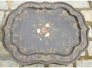 Antique Papier-mache Serving Tray And Stand (CTF20)