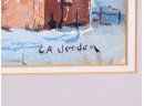 Mid-century C.A. Jordan Watercolor, Farm Landscape C(TF10)