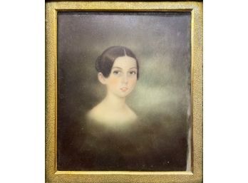 Antique Miniature Painting Of Young Girl (CTF10)