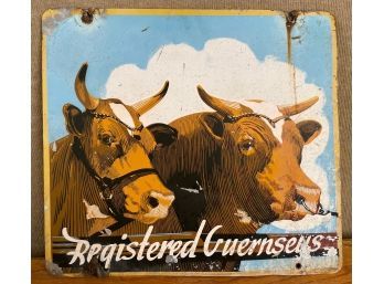 Vintage Metal Guernsey Cow Sign (CTF10)