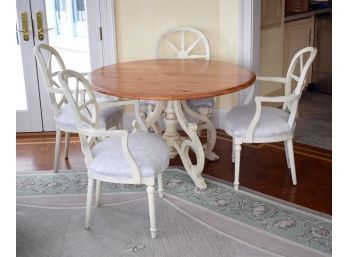 Vintage White Painted Table & Chairs (CTF40)