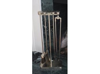 Chrome Fireplace Tools And Stand (CTF20)