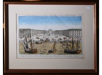18th C. Engraving, Port Of Bordeaux (CTF20)