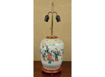 Antique Famille Rose Chinese Porcelain Lamp (CTF20)