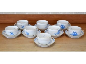 Herend Blue Bouquet Cups And Saucers, 16pcs (CTF20)