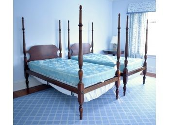 Pr. Of Contemporary David Leford Twin Four Poster Bed Frames (CTF50)