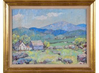 20th C. Oil On Canvas Board, New England Landscape (CTF10)