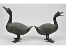 Two Vintage Metal Duck Sculptures (CTF10)