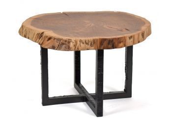 Andrew Pearce Live Edge Wooden And Iron Coffee Table (CTF30)
