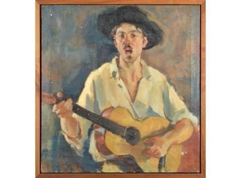 20th C. Oil On Canvas, Musician, Unsigned (CTF20)