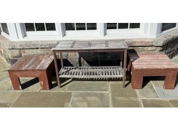 Three Outdoor Wood Tables (CTF40)