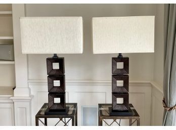 Pr. Square Design Table Lamps (CTF20)