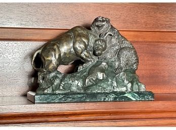 Bronze Sculpture, Bull Fighting A Bear (cTF10)