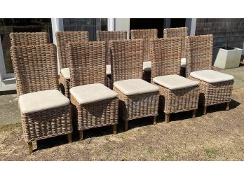 Restoration Hardware Woven Rattan Dining Chairs (CTF50)