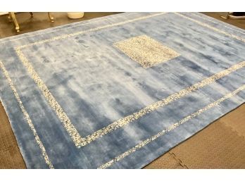 Hand Made Room Size Blue Wool Rug (CTF40)