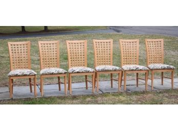 Set Of Six Contemporary Lattice Back Dining Chairs (CTF30)