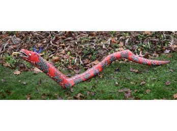 Carved And Painted Wood Folk Art Snake (CTF30)
