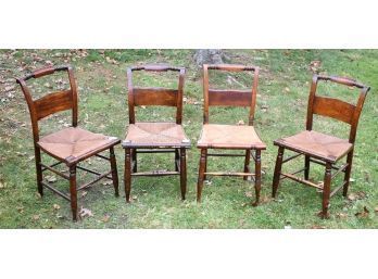 Four Antique Pillow-Back Hitchcock Dining Chairs (CTF30)
