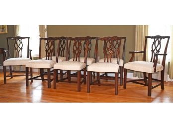 Set Of Eight Kindel Chippendale Style Dining Chairs (CTF30)