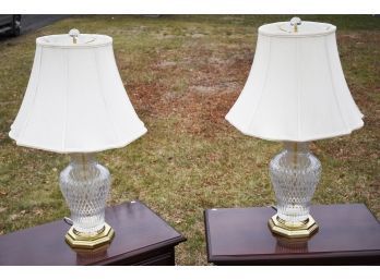 Pair Of Lead Crystal Table Lamps (CTF10)