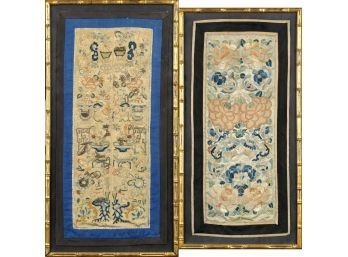 Two Antique Chinese Needleworks On Silk (CTF10)