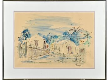 Alfred Birdsey Watercolor, Seaside Town (CTF10)