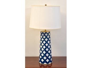 Blue & White Alhambra Tin Lamp (CTF20)
