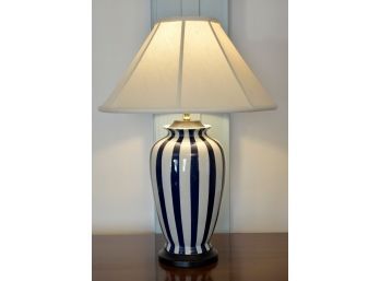 Blue & White Striped Porcelain Lamp (CTF20)
