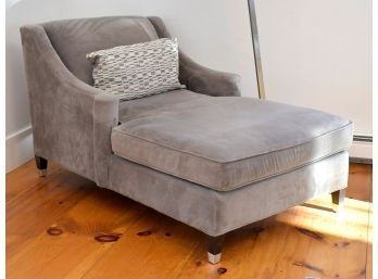 Room & Board Grey Velour Chaise (CTF30)