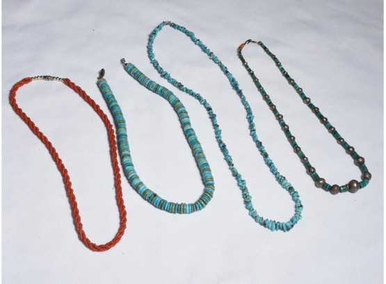 Coral And Turquoise Necklaces