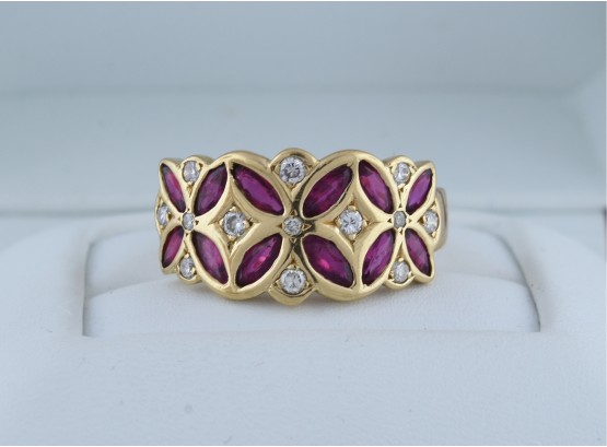 Diamond And Ruby 14K Ring