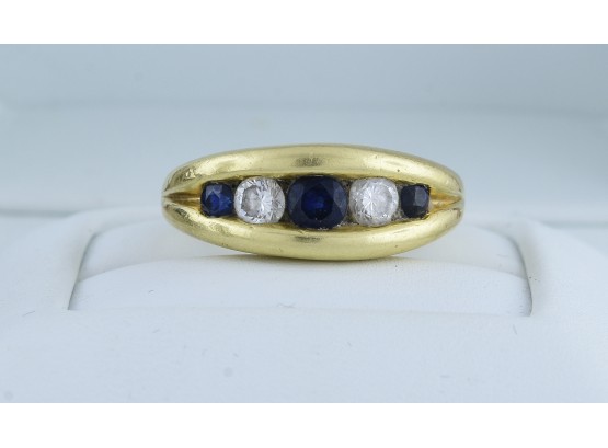 Diamond And Sapphire 14K Gold Ring