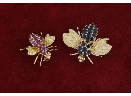 14K Gold Bumble Bee Pins