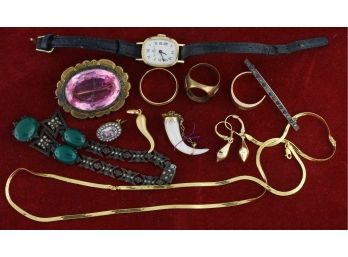 Estate Lot Of Gold & Vintage Jewelry