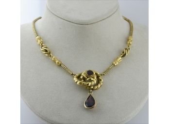 Antique Gold And Garnet Necklace
