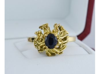 18k Gold And Sapphire Ring