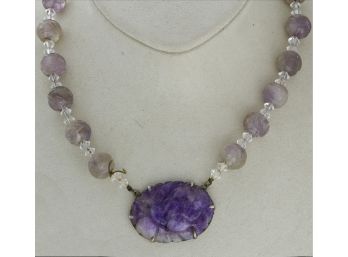 Carved Amethyst (Fluorite) Necklace