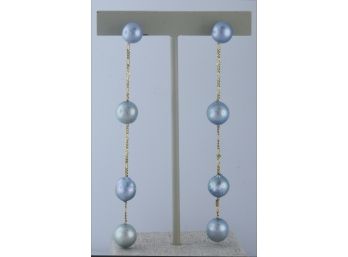 14k Gold And Pearl Earrings